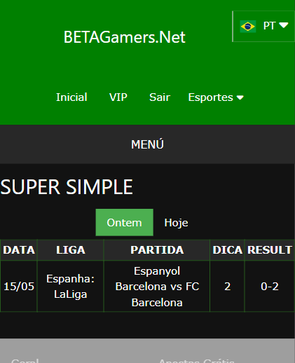 boletim de apostas vip ganho